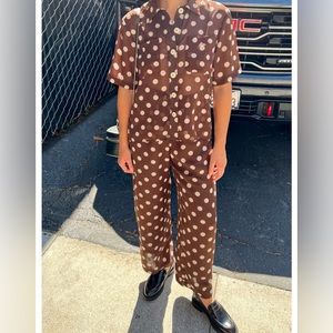 Lisa Says Gah Joanna Top Mocha Dot - S